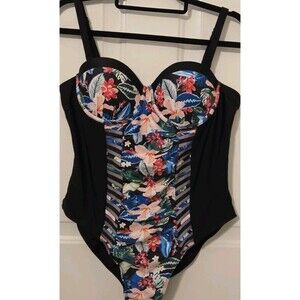 Unbranded Multicolor Lined Underwire One-Piece Swimming Suit - Size 16